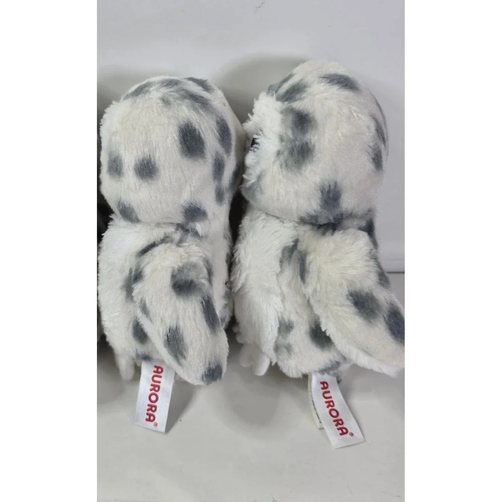 Lot of 2 Aurora Snowy Owl Plush Flopsie Stuffed Animal White Spotted Bird 8